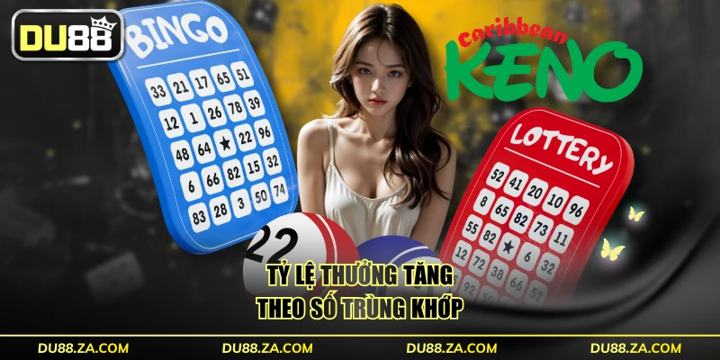 Xổ Số Keno - Quay Thưởng Mỗi 10 Phút/Lần Cực Hấp Dẫn 3 Tỷ lệ thưởng tăng theo số trùng khớp